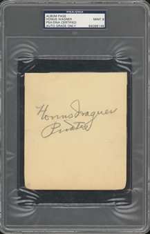 Honus Wagner Signed and Inscribed "Pirates" Album Page (PSA/DNA MINT 9)